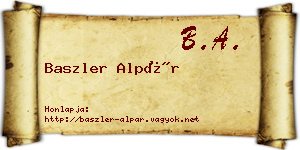 Baszler Alpár névjegykártya